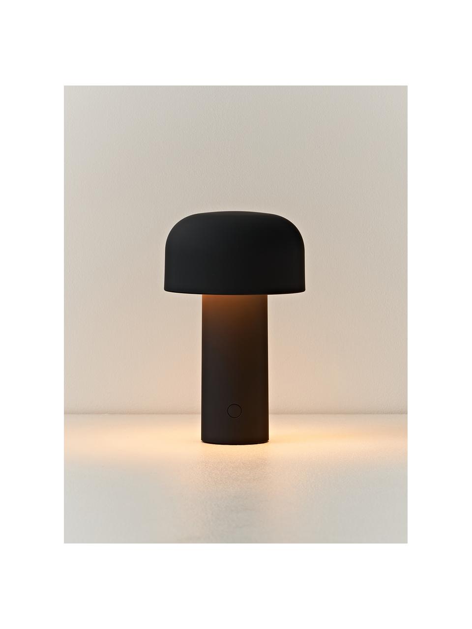 Kleine mobile LED-Tischlampe Bellhop, dimmbar, Kunststoff, Schwarz, matt, Ø 13 x H 20 cm