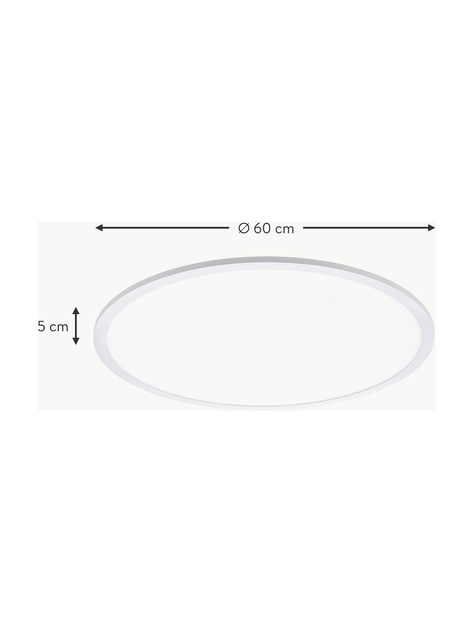 Großes Dimmbares LED-Panel Sarsina mit Farbwechsel und Fernbedienung, Lampenschirm: Aluminium, Diffusorscheibe: Kunststoff, Weiß, Ø 60 x H 5 cm