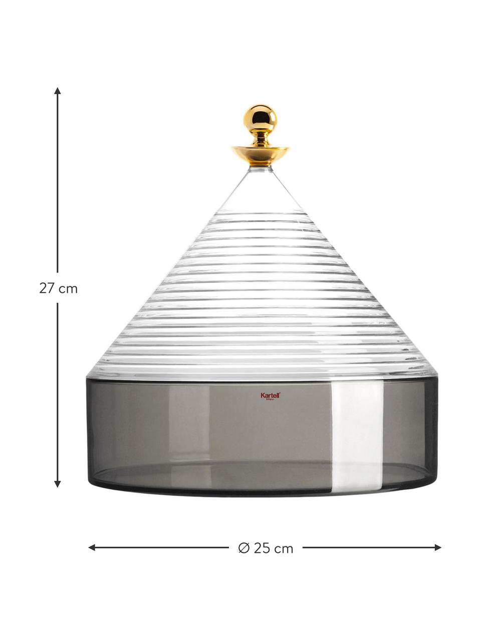 Opbergpot Trullo, Grijs, transparant, Ø 25 x H 27 cm