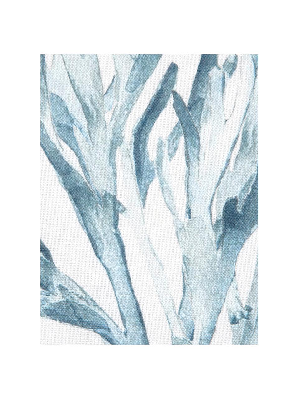 Katoenen kussenhoes Asteroidea met print in aquarellook, 100% katoen, Blauw, wit, B 40 x L 40 cm