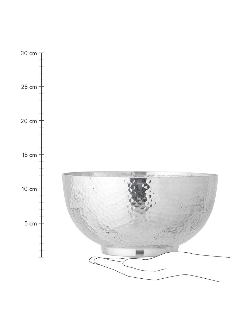 Schüsseln Dalton aus Aluminium in unterschiedlichen Größen, 2er-Set, Aluminium, gehämmert, Silberfarben, Set mit verschiedenen Größen