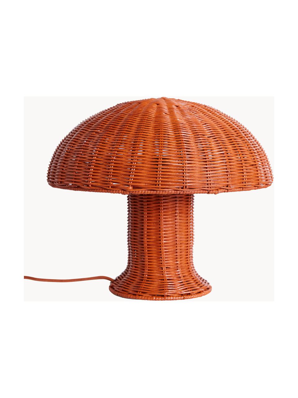 Stolní lampa z ratanu Coral, Terakotová, Ø 34 cm, V 30 cm