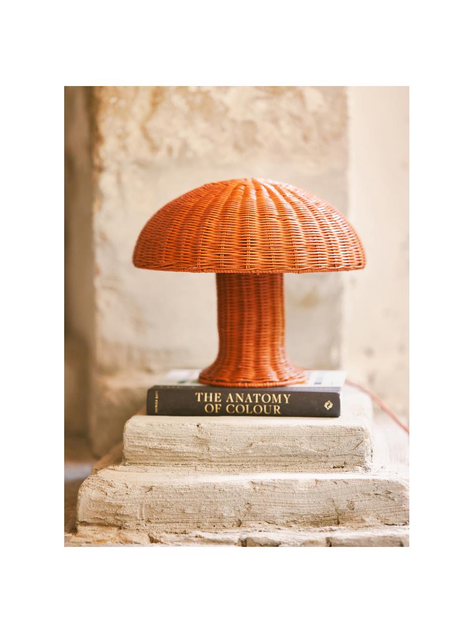 Lampada da tavolo in rattan Coral, Terracotta, Ø 34 x Alt. 30 cm