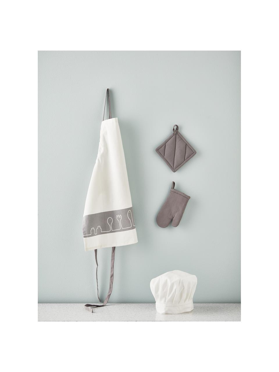 Set de chef de cuisine pour enfants Kids' Hub, 4 élém., 100% coton, Blanc, gris, Lot de différentes tailles