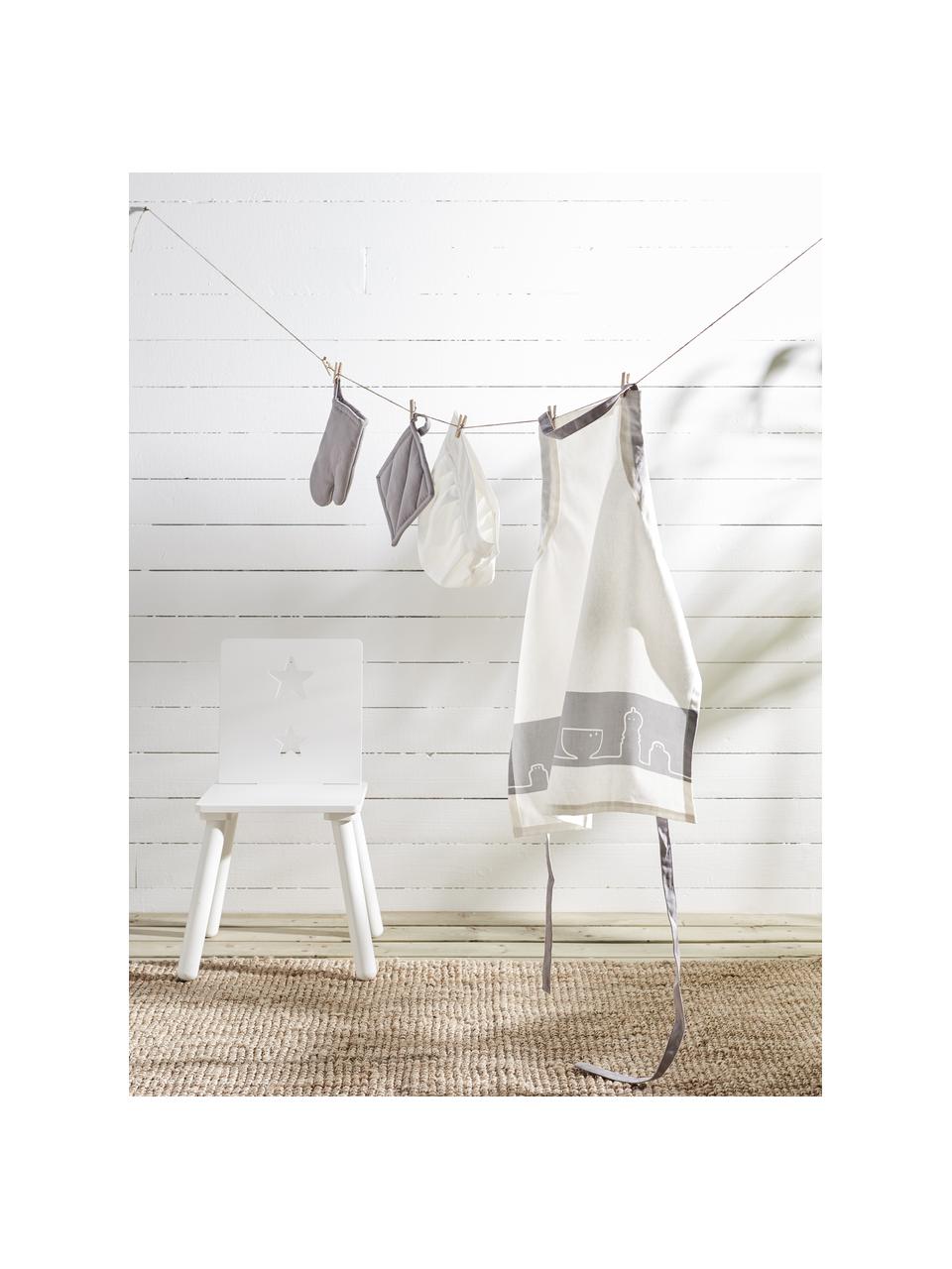 Set de chef de cuisine pour enfants Kids' Hub, 4 élém., 100% coton, Blanc, gris, Lot de différentes tailles