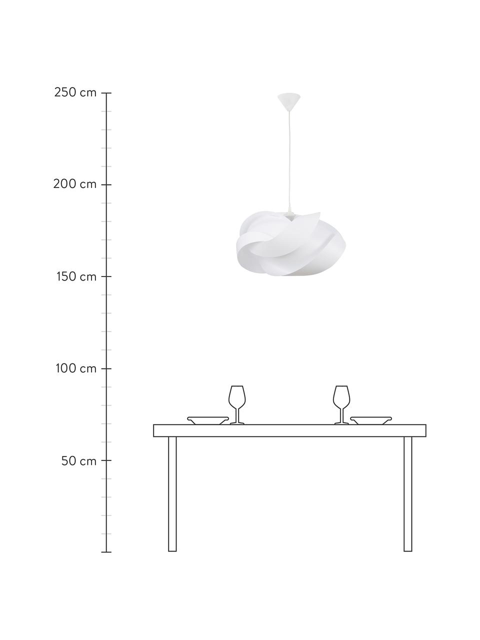 Grosse Pendelleuchte Ribbon, Bausatz, Lampenschirm: Polypropylen, Polycarbona, Baldachin: Kunststoff, Weiss, Ø 60 x H 28 cm