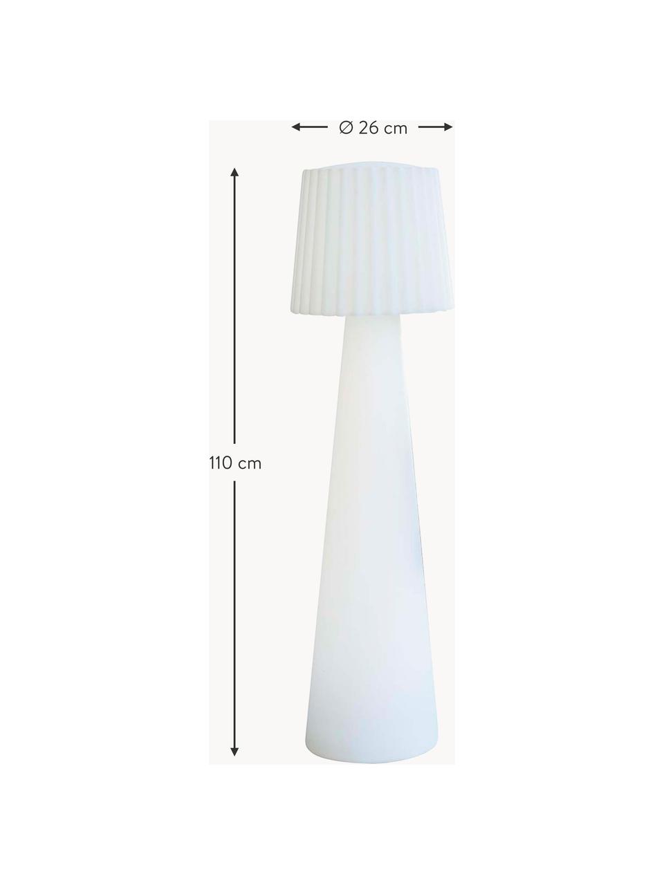 Lampadaire LED mobile d'extérieur Lady avec changement de couleur, intensité lumineuse variable, Plastique, Blanc, larg. 45 x haut. 74 cm