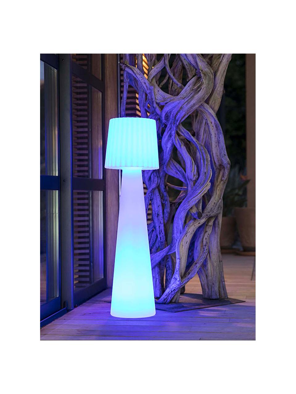 Mobile Outdoor LED-Stehlampe Lady mit Farbwechsel, dimmbar, Kunststoff, Weiß, H 110 cm