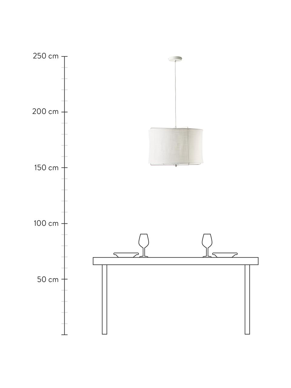 Suspension en lin Clouds, Blanc, Ø 50 x haut. 29 cm
