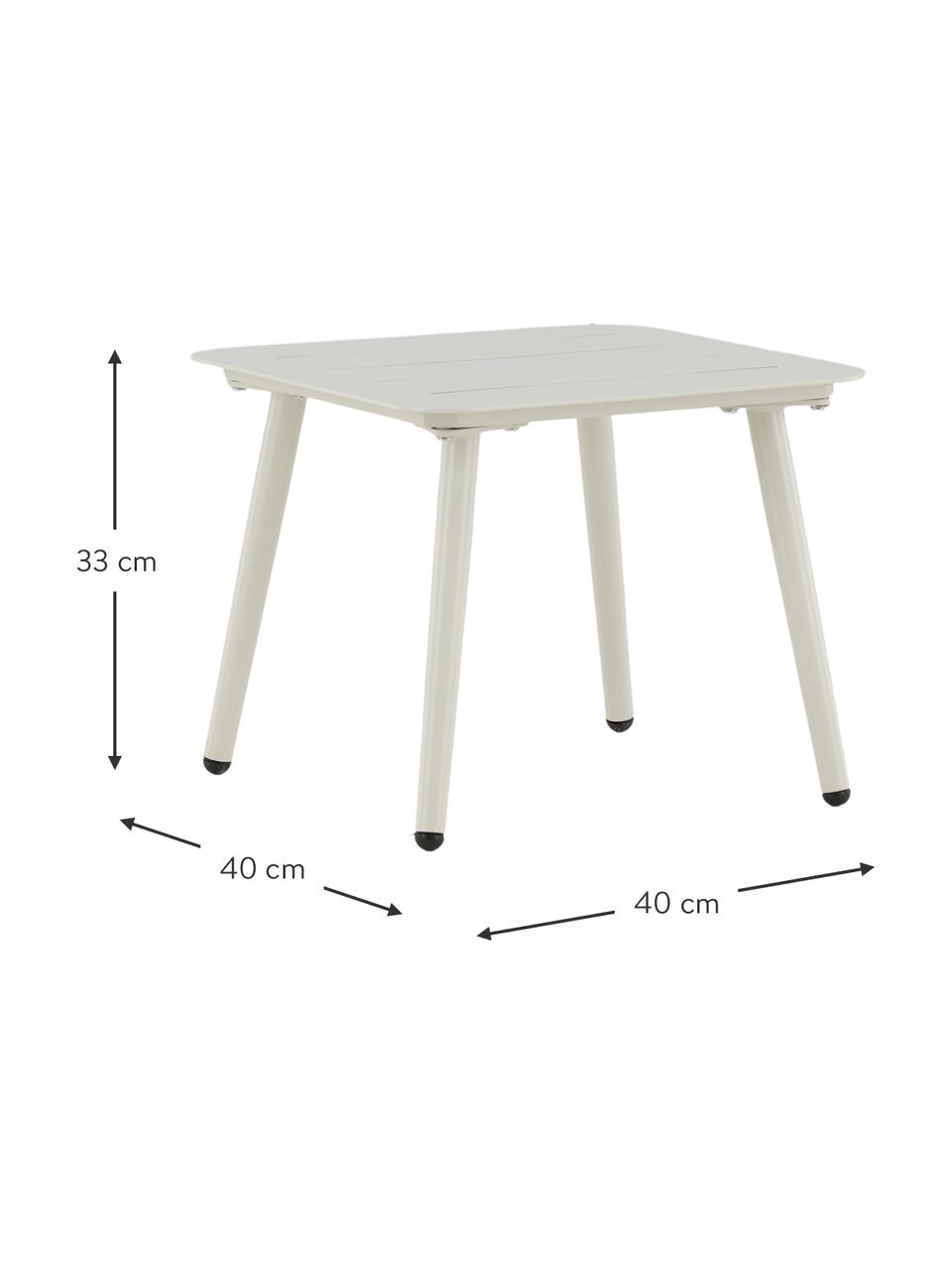 Table d'appoint de jardin Lina, Métal, laqué, Beige, larg. 40 x haut. 33 cm