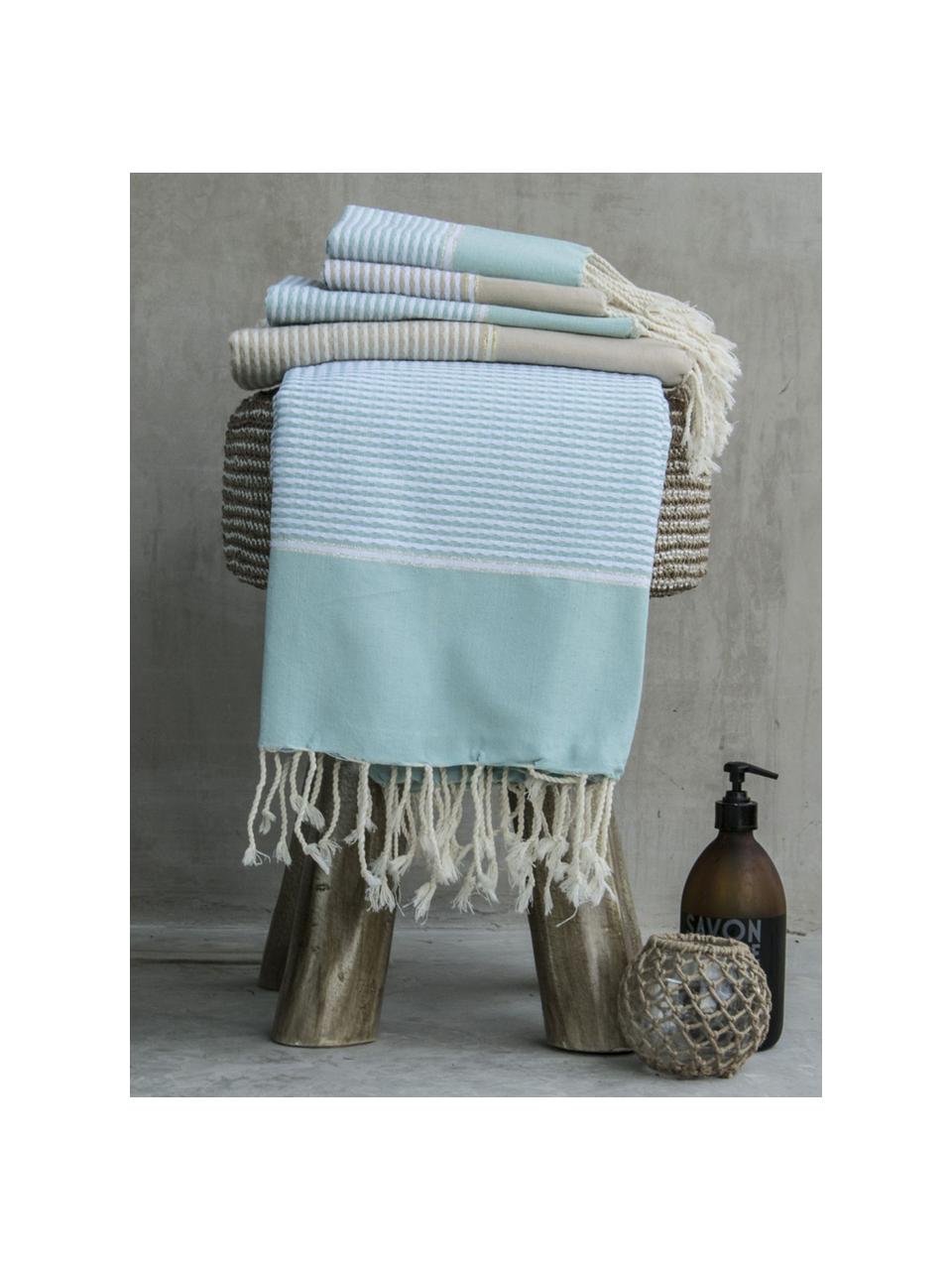 Set 3 asciugamani con bordo in lurex Copenhague, 100% cotone con fili di lurex
Qualità molto leggera, 200 g/m², Azzurro, argento, bianco, Set in varie misure