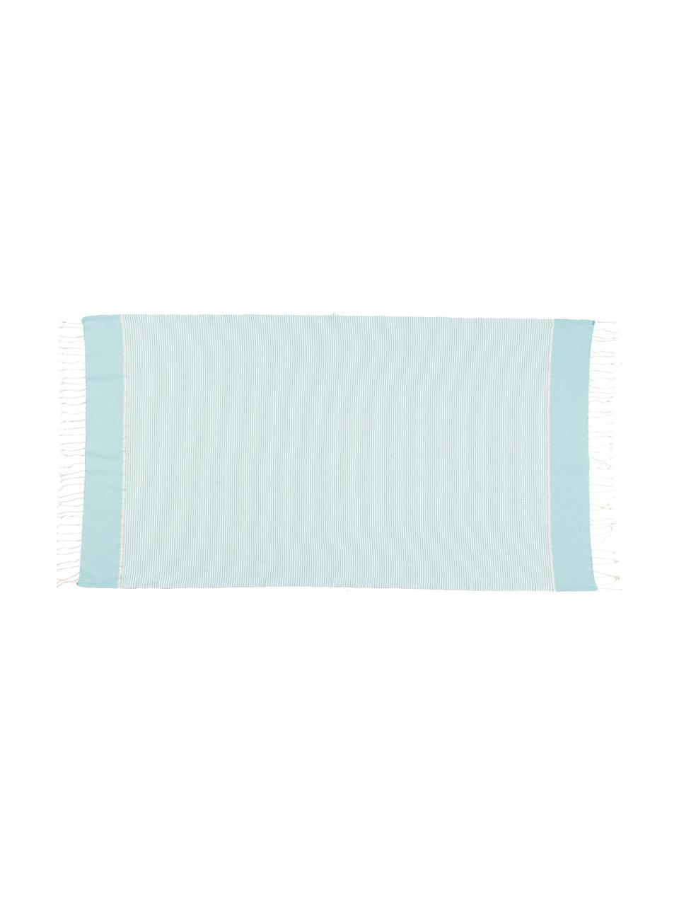 Lot de serviettes de bain légère avec trame Lurex Copenhague, 3 élém., Bleu ciel, couleur argentée, blanc, Lot de différentes tailles