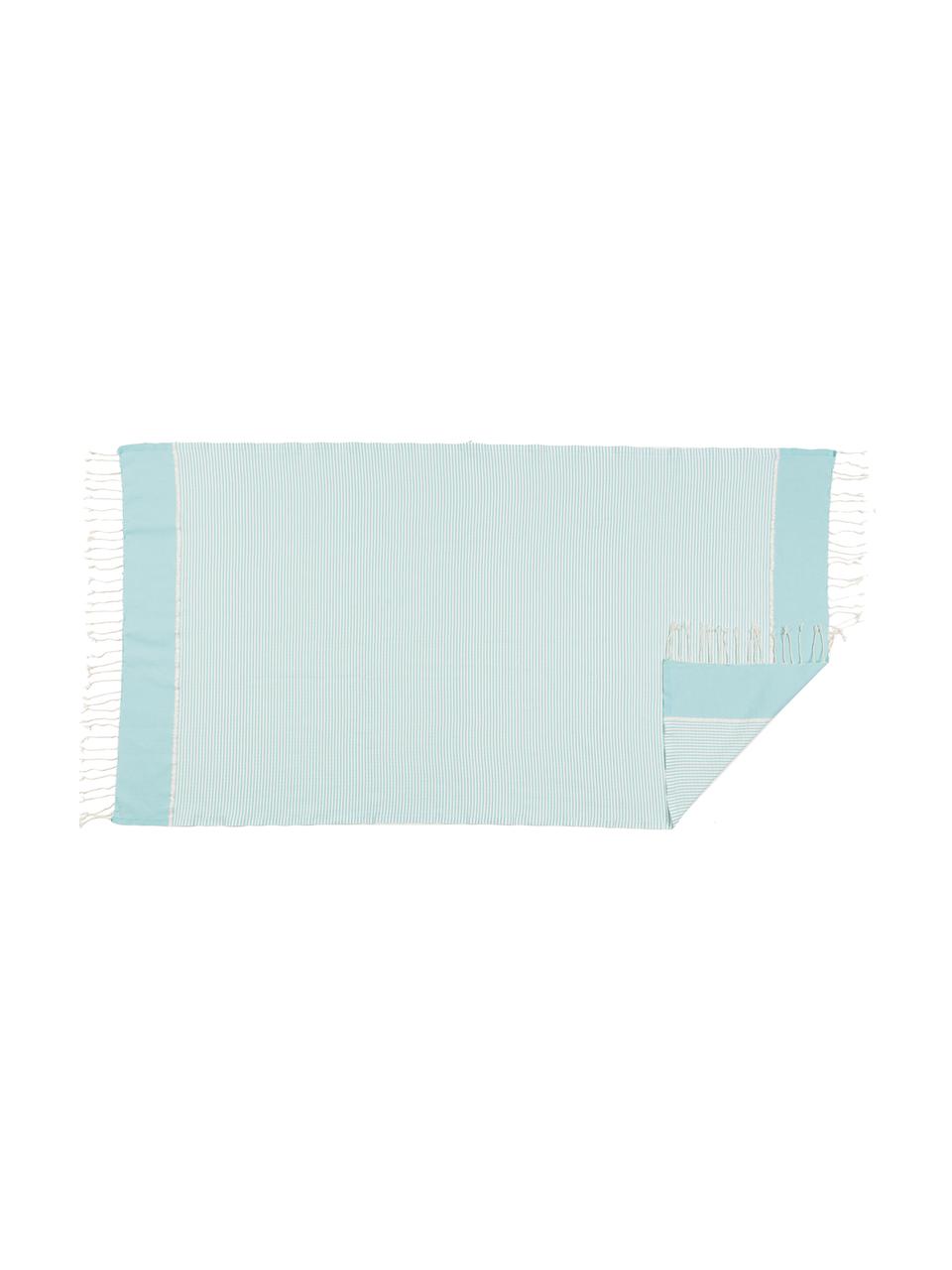 Lot de serviettes de bain légère avec trame Lurex Copenhague, 3 élém., Bleu ciel, couleur argentée, blanc, Lot de différentes tailles