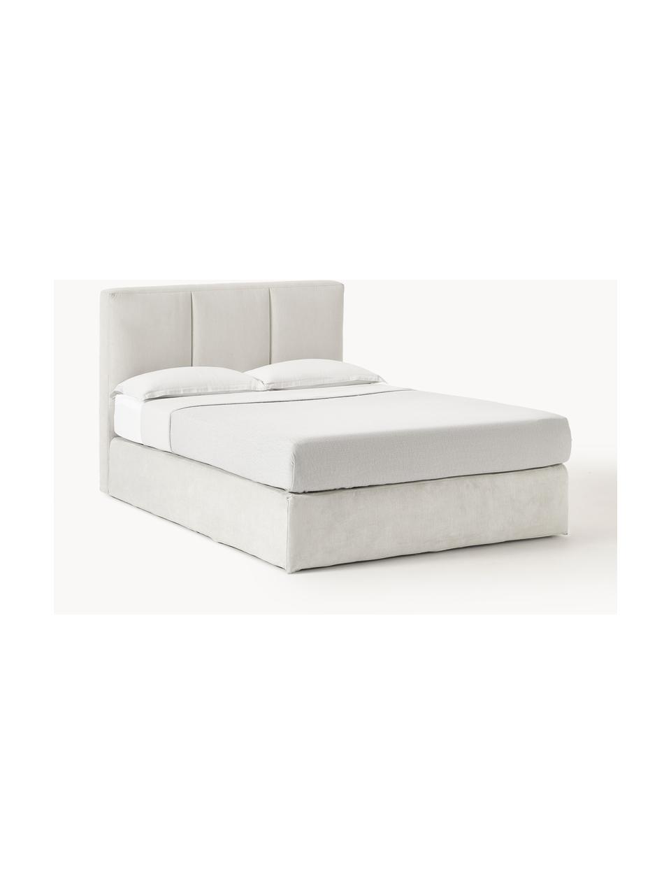 Cama continental Oberon, Patas: plástico Este producto es, Aspecto mármol blanco grisáceo, rosa dorado, An 160 x L 200 cm, dureza H3