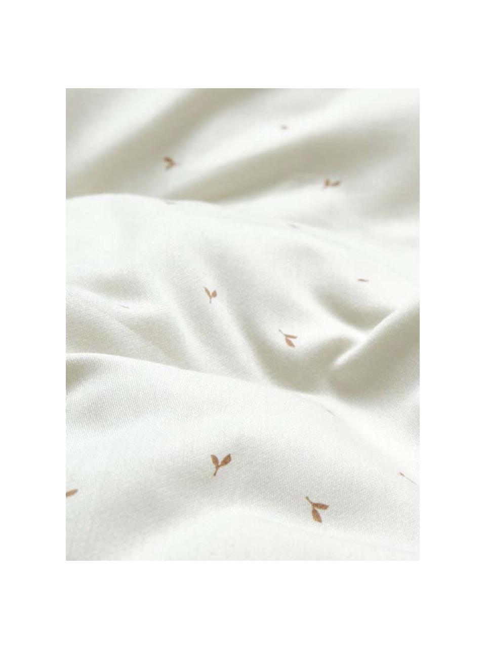 Ropa de cama de algodón ecológico satinado Flowing Leaf, 100% algodón ecológico satinado con certificado GOTS, Blanco, naranja, Cama 80 cm (135 x 200 cm), 2 pzas.