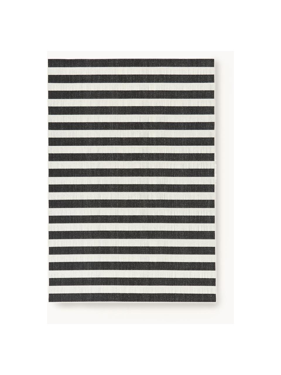 Tapis d'extérieur à jeu de rayures Axa, 70 % polypropylène, 30 % polyester, Blanc cassé, noir, larg. 200 x long. 290 cm (taille L)