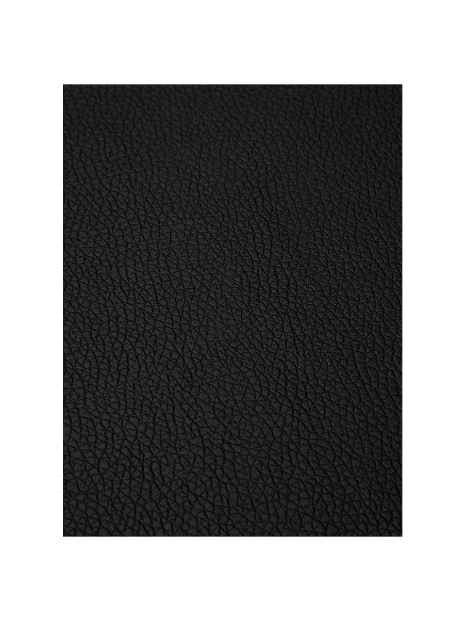 Manteles individuales redondos de cuero sintético Pik, 2 uds., Plástico (PVC) es aspecto de cuero, Negro, Ø 38 cm