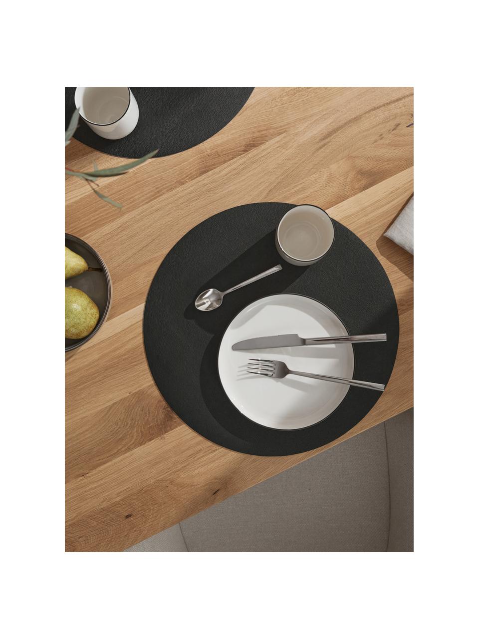 Tovagliette rotonde lavabili in due colori, in pelle sintetica,  impermeabili, effetto pelle, per casa, cucina, ristorante e hotel, 32 cm  (grigio scuro + beige, 4 pezzi) : : Casa e cucina