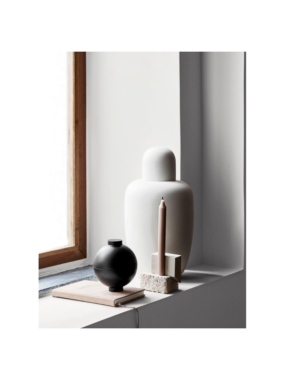 Šperkovnice z dubového dřeva Wooden Sphere, Dubové dřevo, certifikace FSC, Černá, Ø 16 cm, V 18 cm