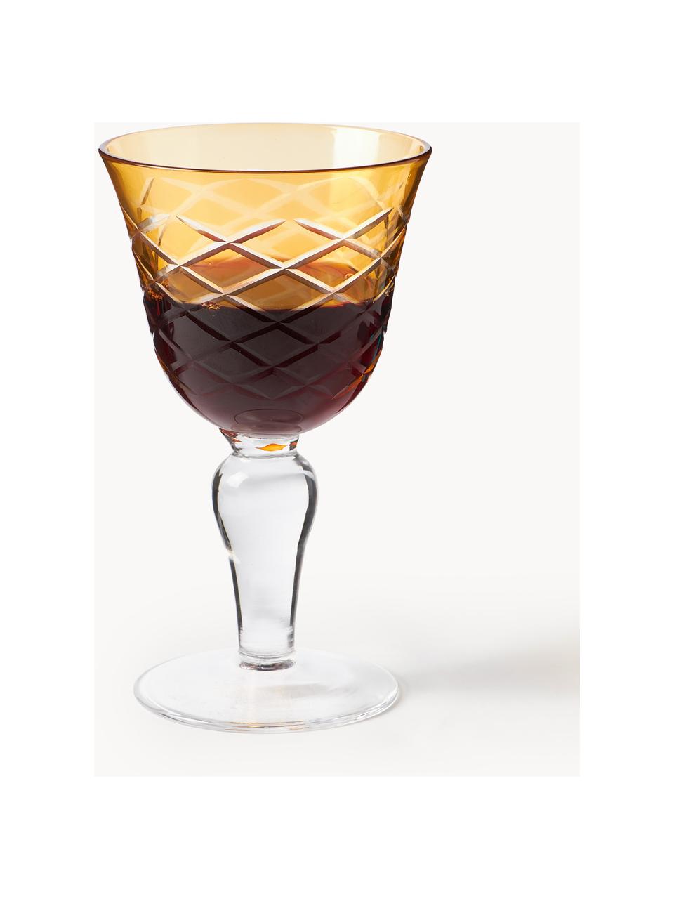 Wijnglazenset Cuttings, set van 6, Glas, Meerkleurig, H 17 cm