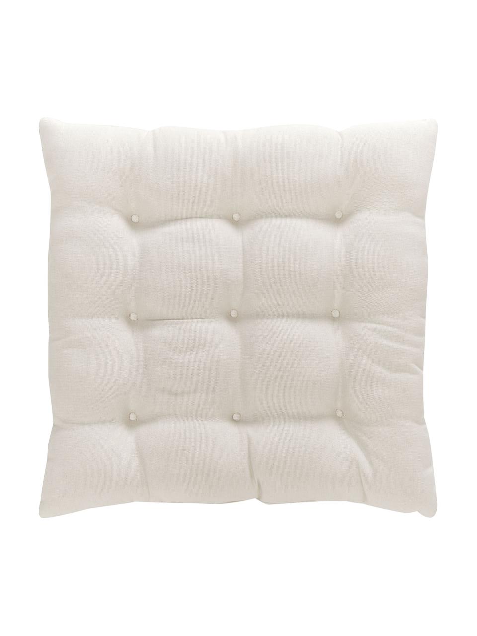 Cojín para silla de algodón Sasha, Tapizado: 100% algodón, Beige claro, An 40 x L 40 cm