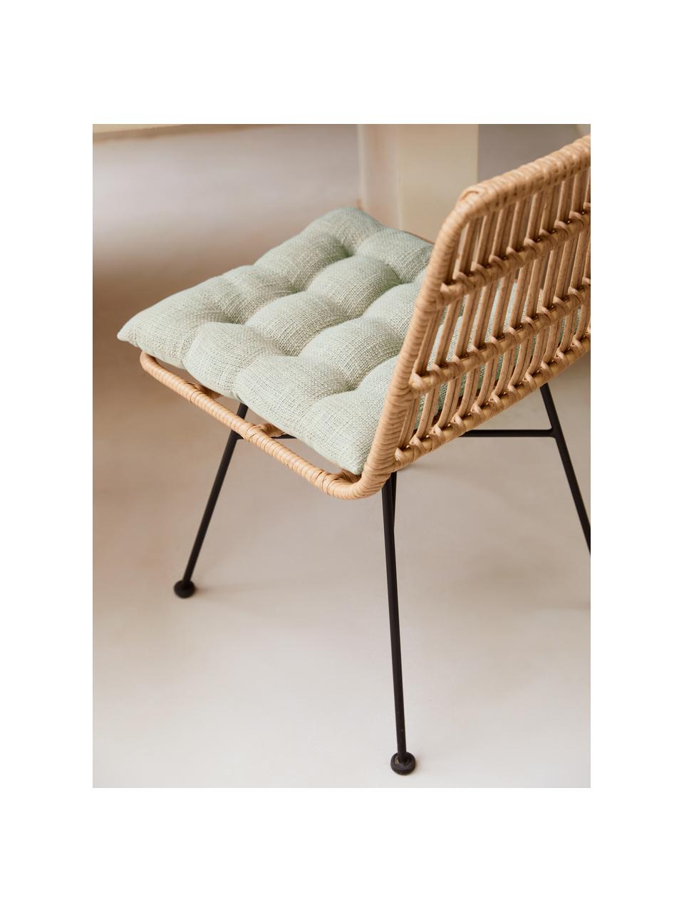 Baumwoll-Sitzkissen Sasha in Cremeweiß, Bezug: 100% Baumwolle, Cremeweiß, B 40 x L 40 cm