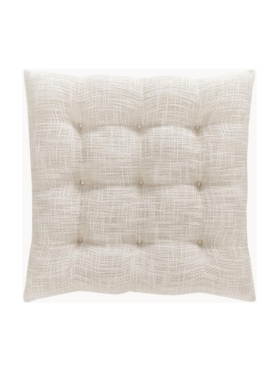 Cojín para silla de algodón Sasha, Tapizado: 100% algodón, Beige claro, An 40 x L 40 cm