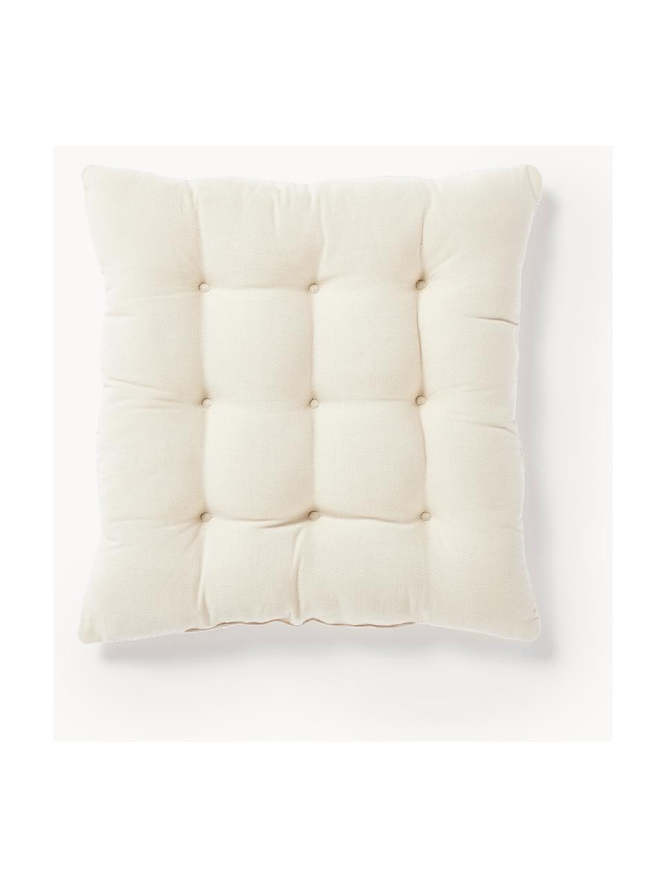 Coussin de chaise en coton Sasha, Beige clair, larg. 40 x long. 40 cm