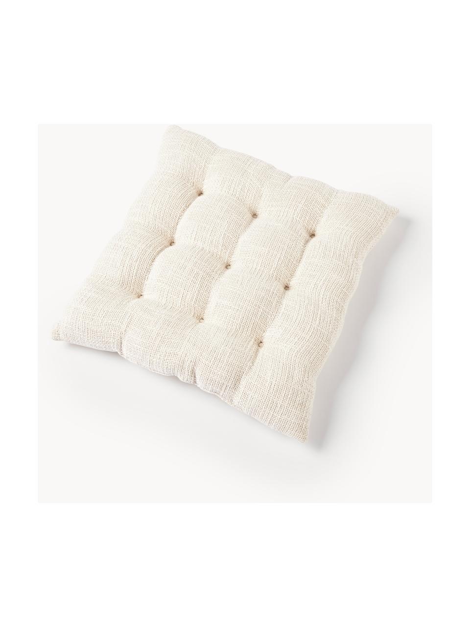 Coussin de chaise en coton Sasha, Beige clair, larg. 40 x long. 40 cm