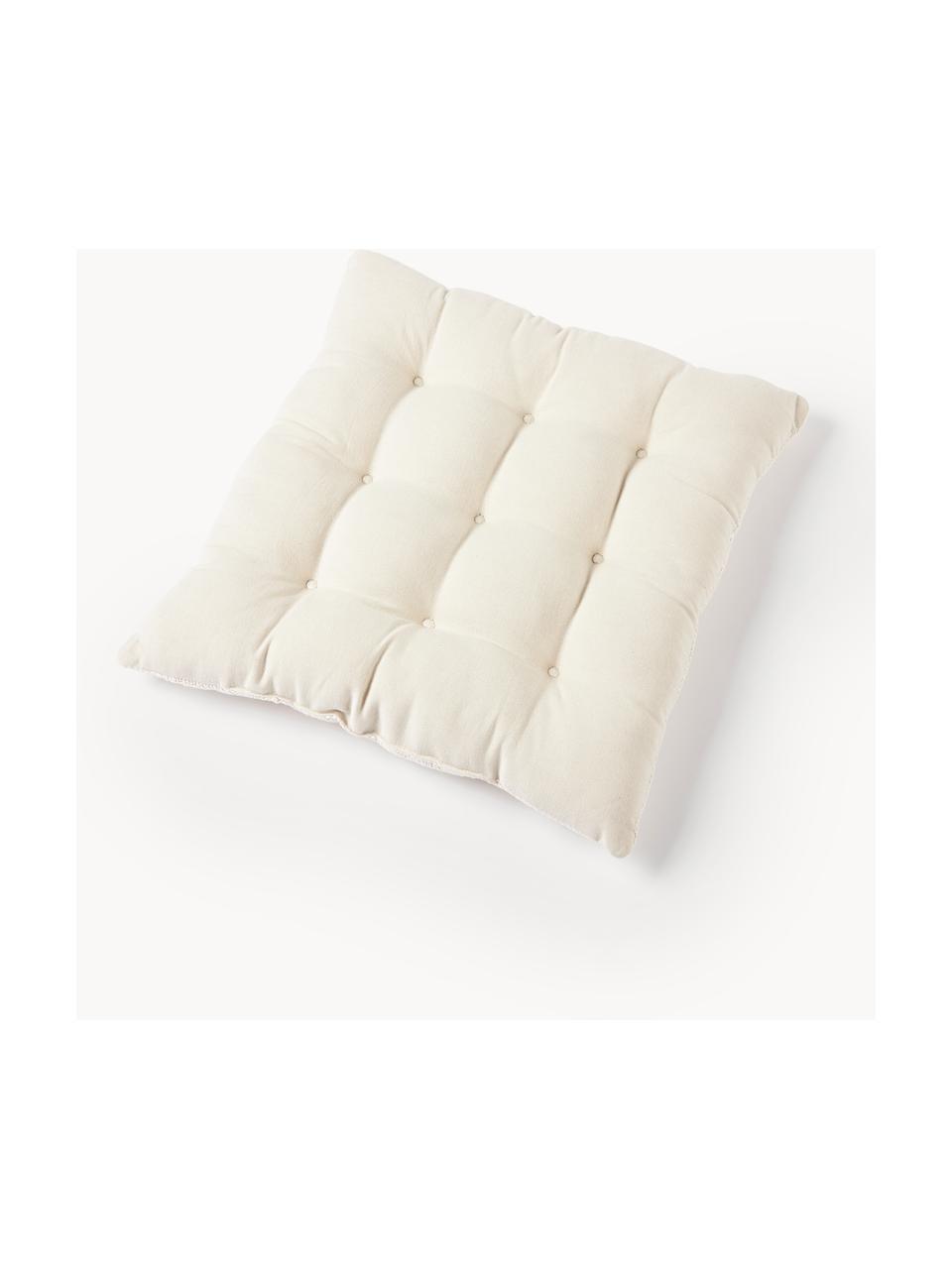 Coussin de chaise en coton Sasha, Beige clair, larg. 40 x long. 40 cm