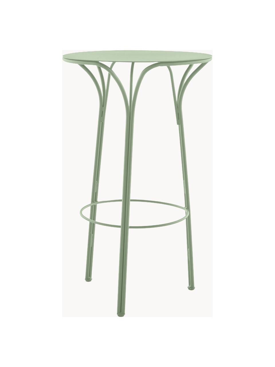 Table haute de jardin ronde Hiray, Ø 60 cm, Acier galvanisé, laqué, Vert sauge, Ø 60 cm