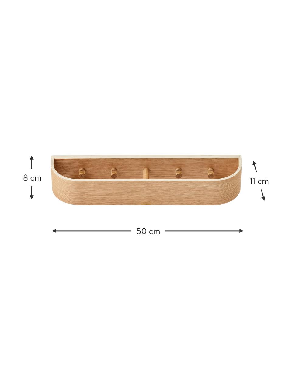 Wandkapstok Epoch van eikenhout, MDF, eikenhoutfineer, Licht hout, B 50 x H 8 cm