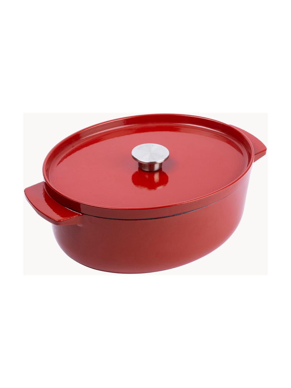 Cocotte ovale con rivestimento antiaderente Doelle, Ghisa con rivestimento antiaderente in ceramica, Rosso, Lung. 40 x Larg. 29 x Alt. 16 cm