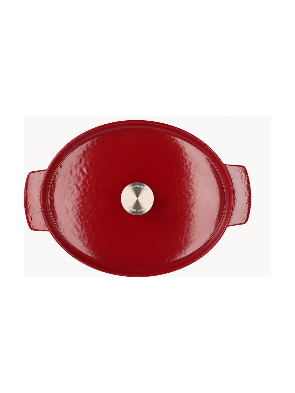 Ovale braadpan Doelle met antiaanbaklaag, Gietijzer met keramische antiaanbaklaag, Rood, L 40 cm, B 29 cm, H 16 cm