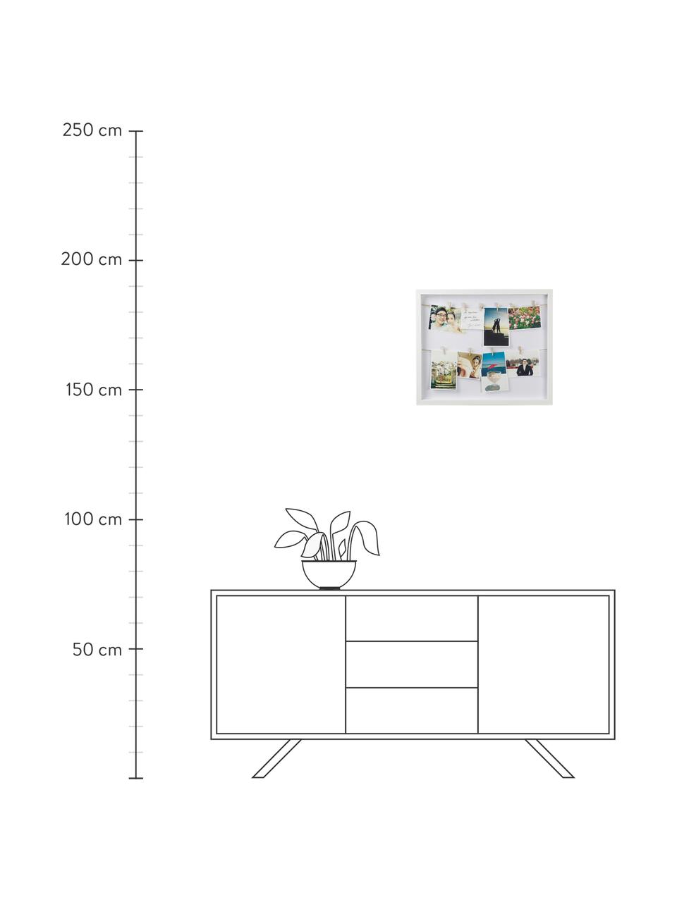 Marco Clothesline, Parte trasera: fibras de densidad media, Blanco, An 52 x Al 45 cm