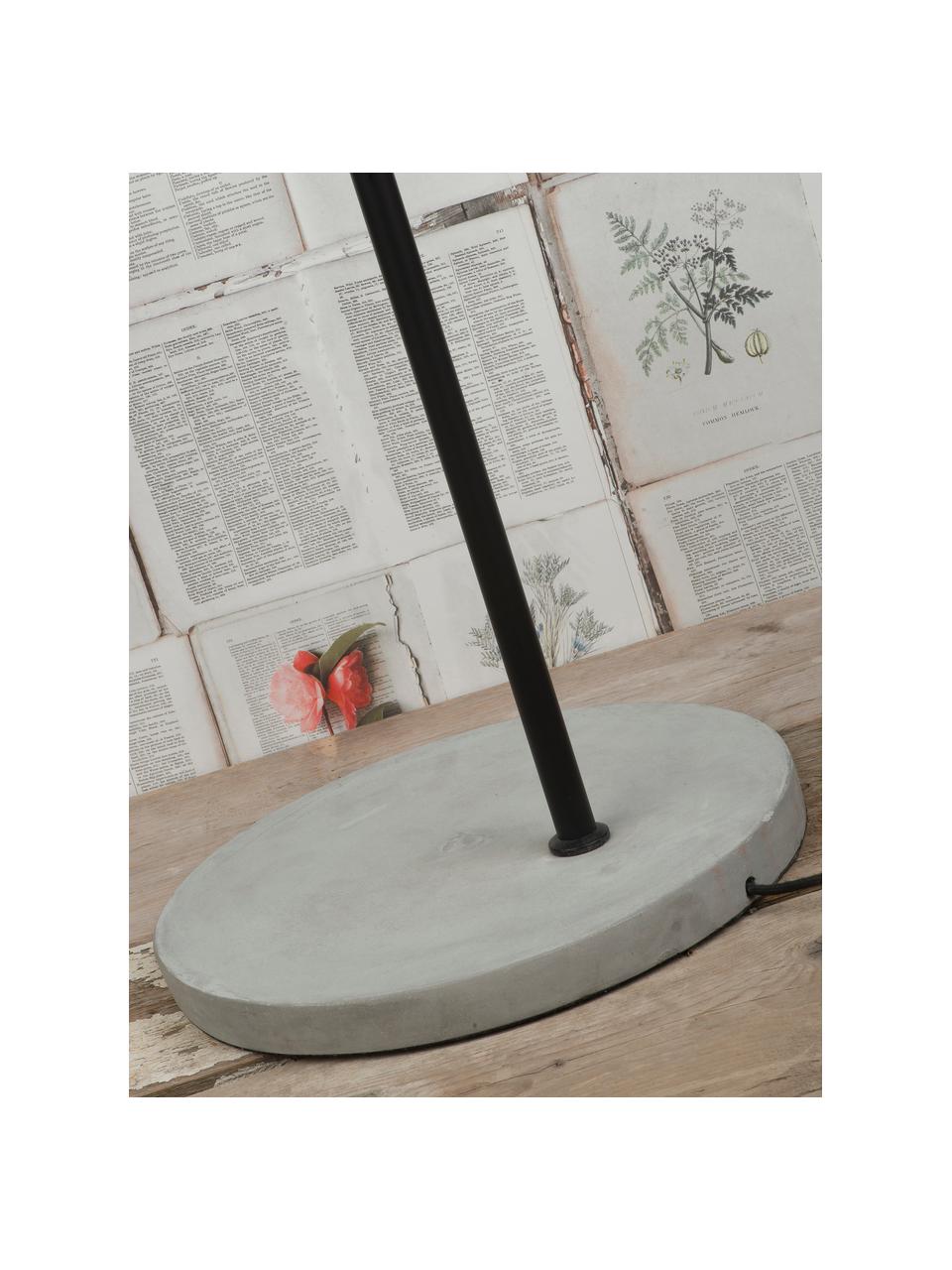Grote vloerlamp Oslo betonnen voet, Lamp: gecoat metaal, Lampvoet: beton, Zwart, grijs, H 190 cm