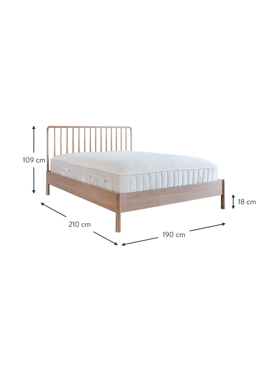 Cama de madera de roble Wycombe, Combinación de las mejores maderas macizas de robles y chapas
Madera maciza de roble
Tablero de fibras de densidad media (MDF) con chapado de madera de roble, Marrón claro, 180 x 200 cm