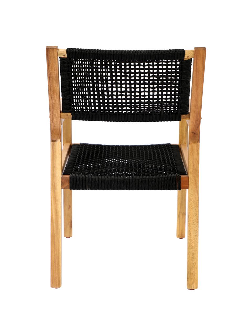 Záhradná stolička z dreva Little John, Čierna, béžová, Š 58 x H 64 cm