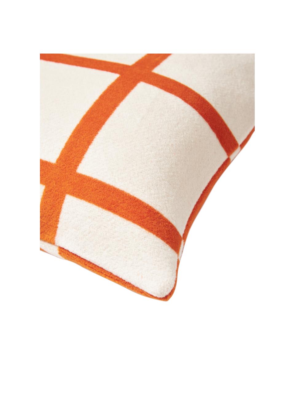 Karierte Kissenhülle Edison, 100 % Baumwolle

Das in diesem Produkt verwendete Material ist schadstoffgeprüft und zertifiziert nach STANDARD 100 by OEKO-TEX®, 5726CIT, CITEVE., Orange, Cremeweiß, B 45 x L 45 cm