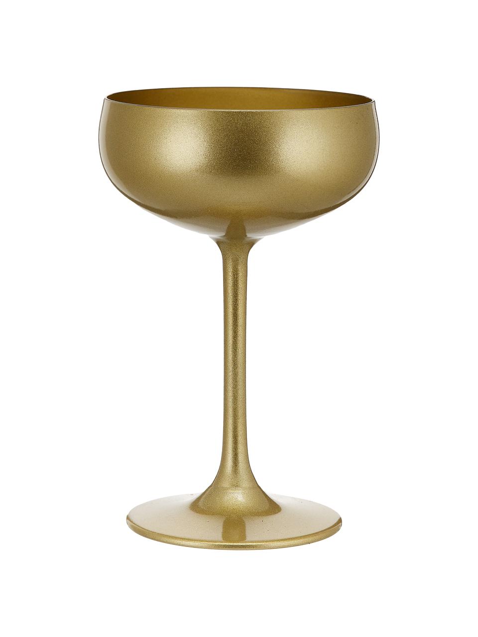 Kieliszek do szampana ze szkła kryształowego Elements, 6 szt., Szkło kryształowe, powlekane, Odcienie złotego, Ø 10 x W 15 cm, 230 ml