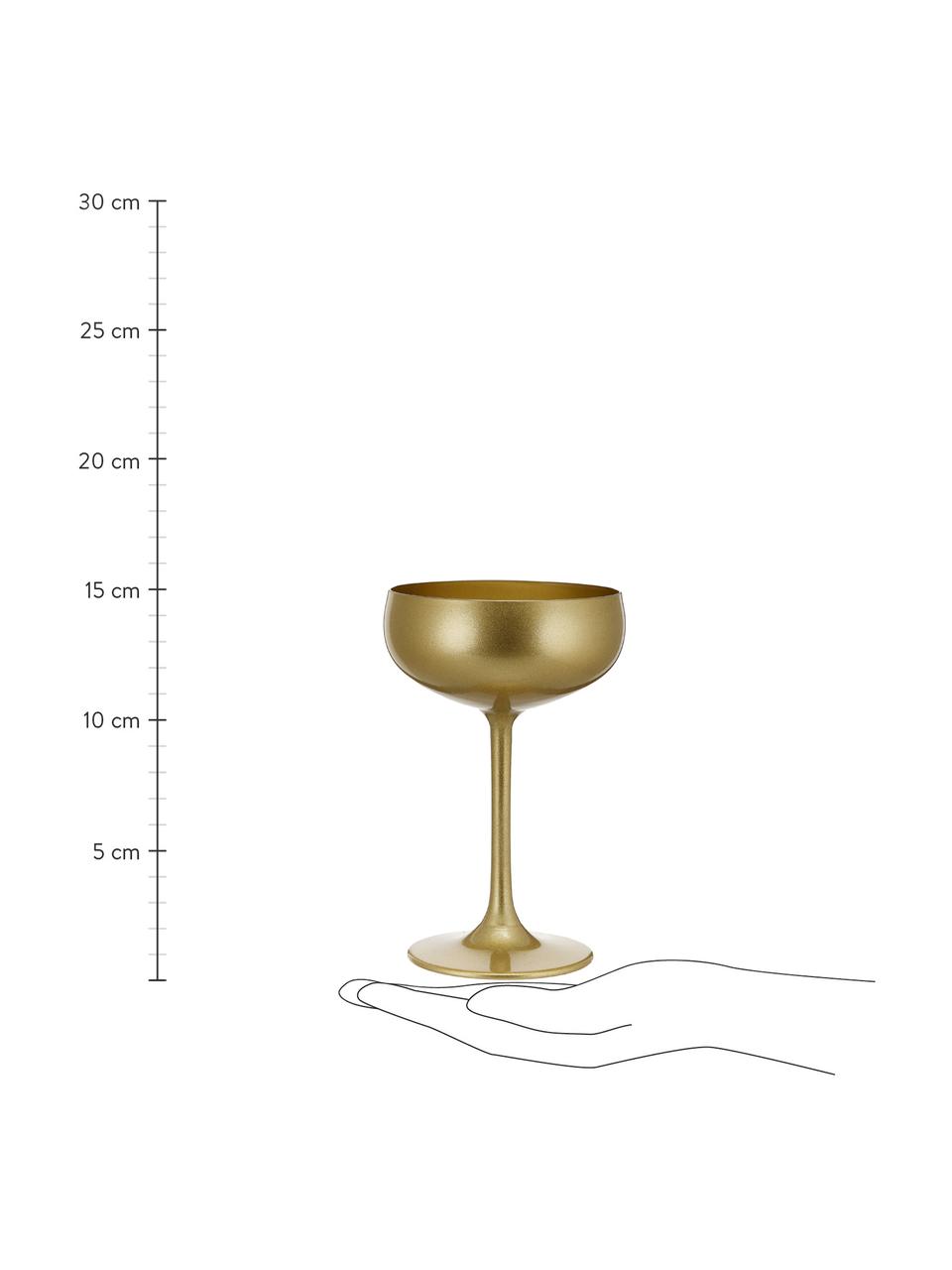 Champagneglazen Elements, 6 stuks, Gecoat kristalglas, Goudkleurig, Ø 10 x H 15 cm, 230 ml