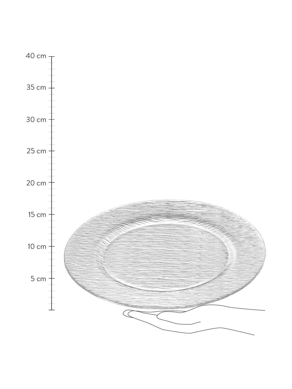 Bajoplatos de vidrio con relive City, 6 uds., Vidrio, Transparente, Ø 32 x Al 2 cm