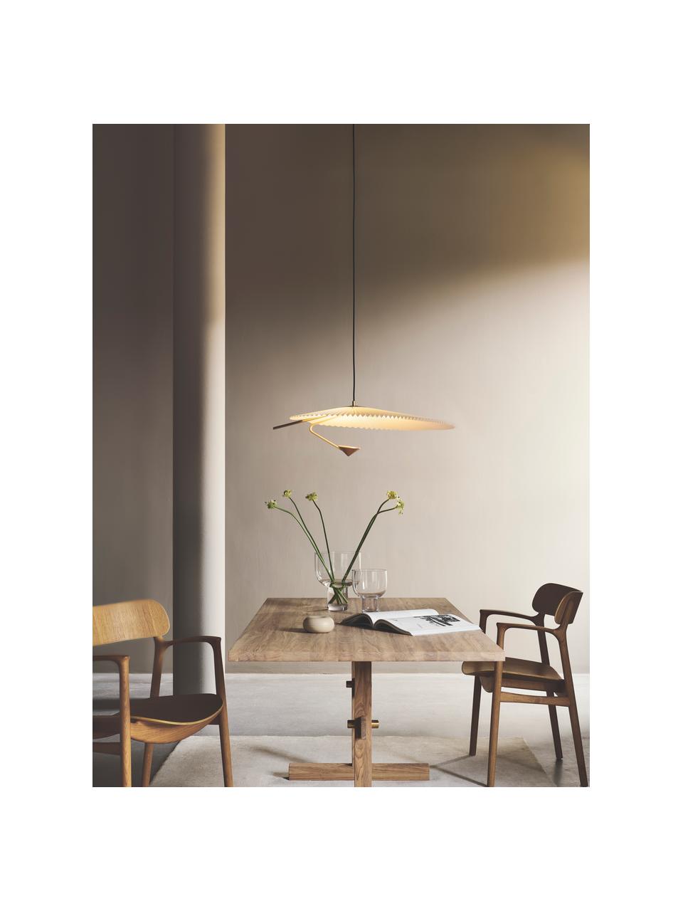 Lampa wisząca LED z funkcją przyciemniania Liris, Biały, odcienie złotego, Ø 87 x W 24 cm