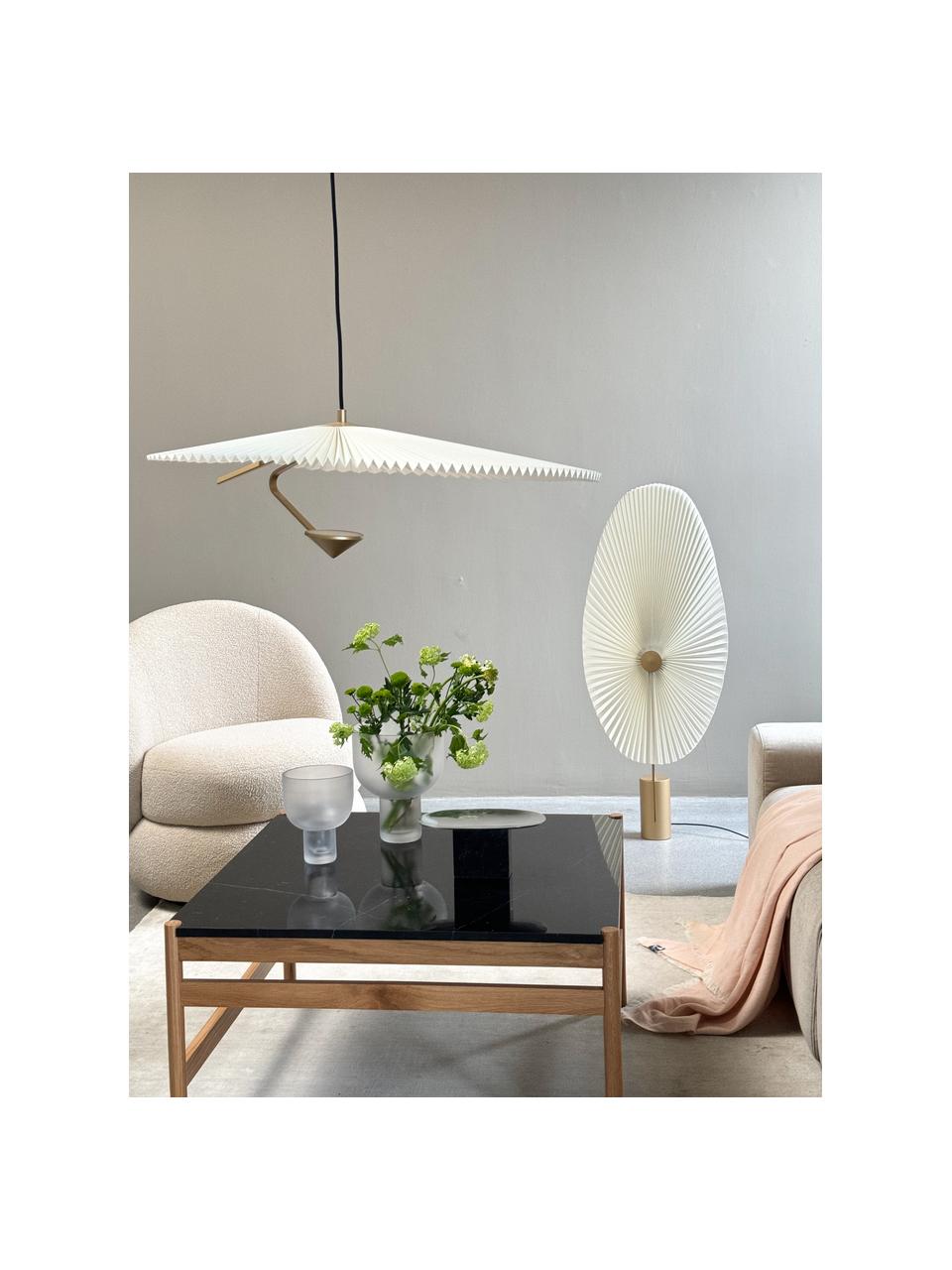 Lampa wisząca LED z funkcją przyciemniania Liris, Biały, odcienie złotego, Ø 87 x W 24 cm