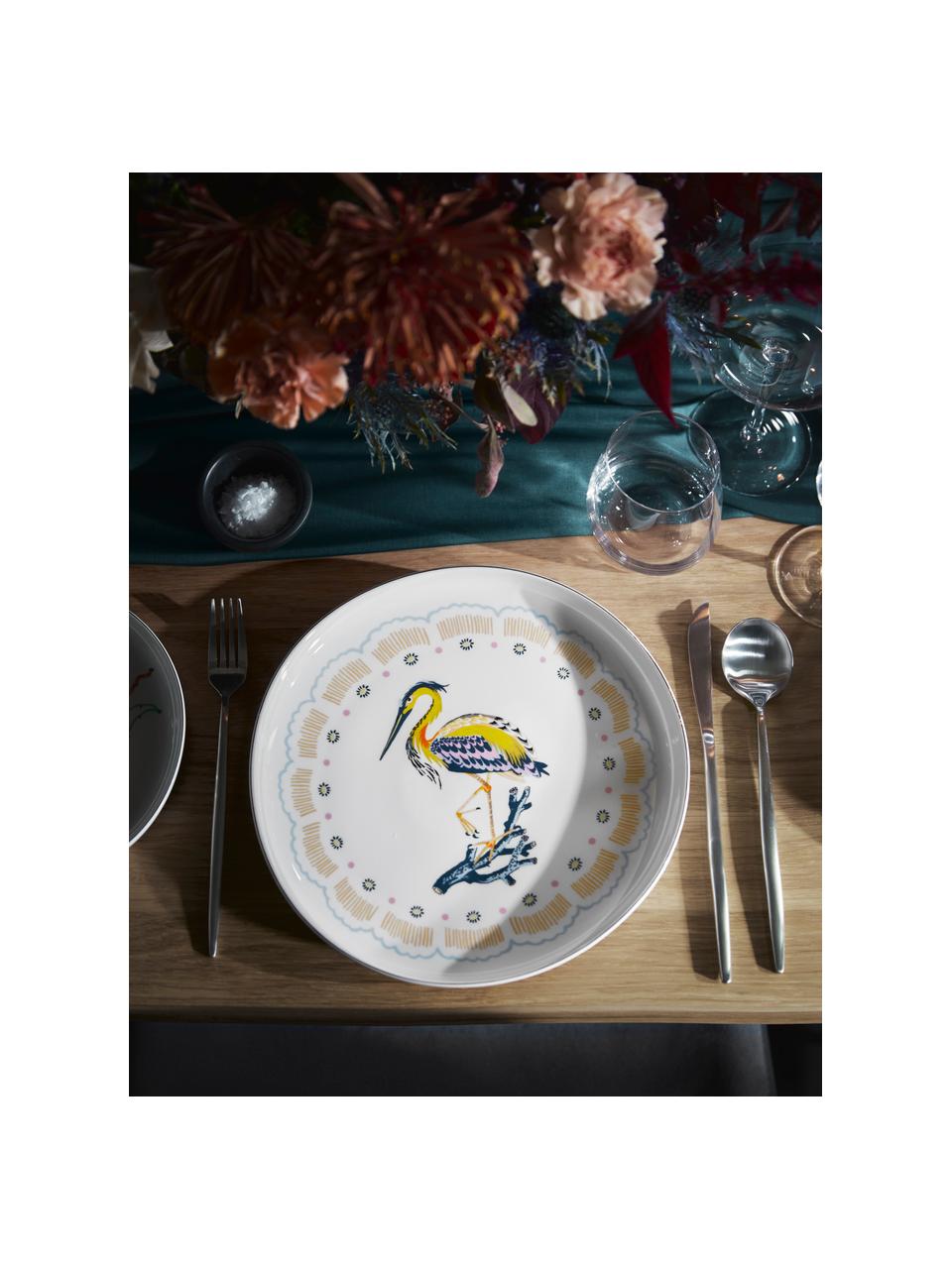 Dinerborden Flamboyant, 4-delig, Porselein, Meerkleurig met goudkleurige rand, Ø 26 x H 3 cm