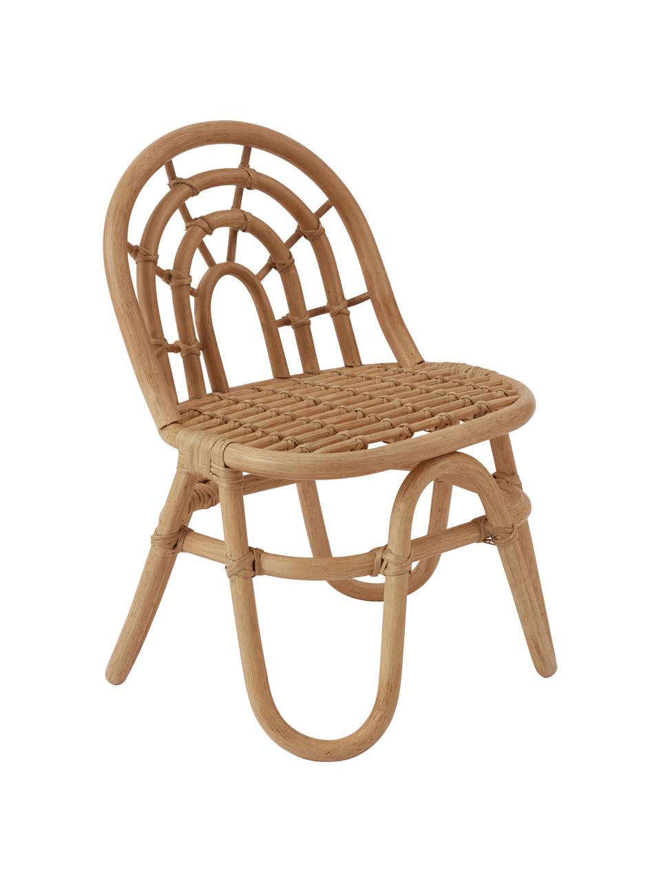 Chaise enfant en rotin Rainbow, 100 % rotin, Brun clair, larg. 31 x prof. 27 cm