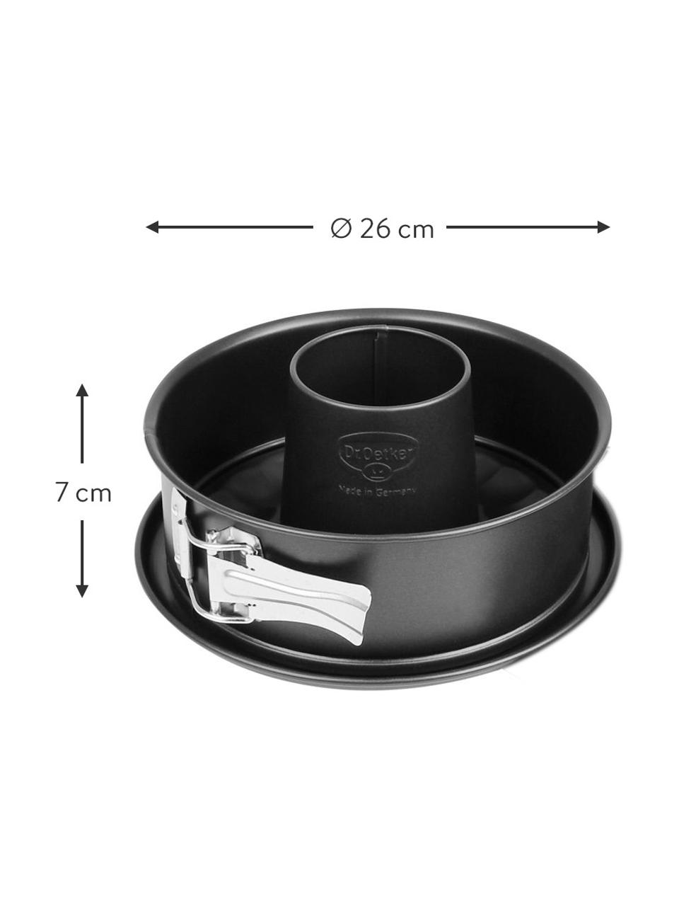 Springform Mabel mit Flach- und Rohrboden, 3er-Set, Stahl mit Antihaft-Beschichtung, Schwarz, Ø 18 x H 7 cm