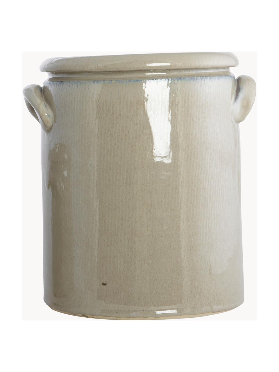 Blumentopf Pottery, H 24 cm, Weißer Ton, Hellbeige, Ø 20 x H 24 cm