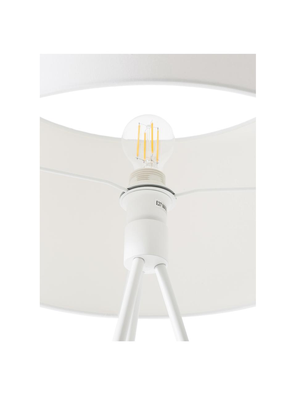 Lampada da terra con paralume in tessuto Cella, Paralume: miscela di cotone, Base della lampada: metallo verniciato a polv, Bianco, Alt. 158 cm