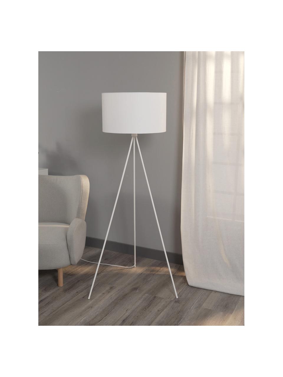 Lampadaire trépied scandi Cella, Blanc, haut. 158 cm